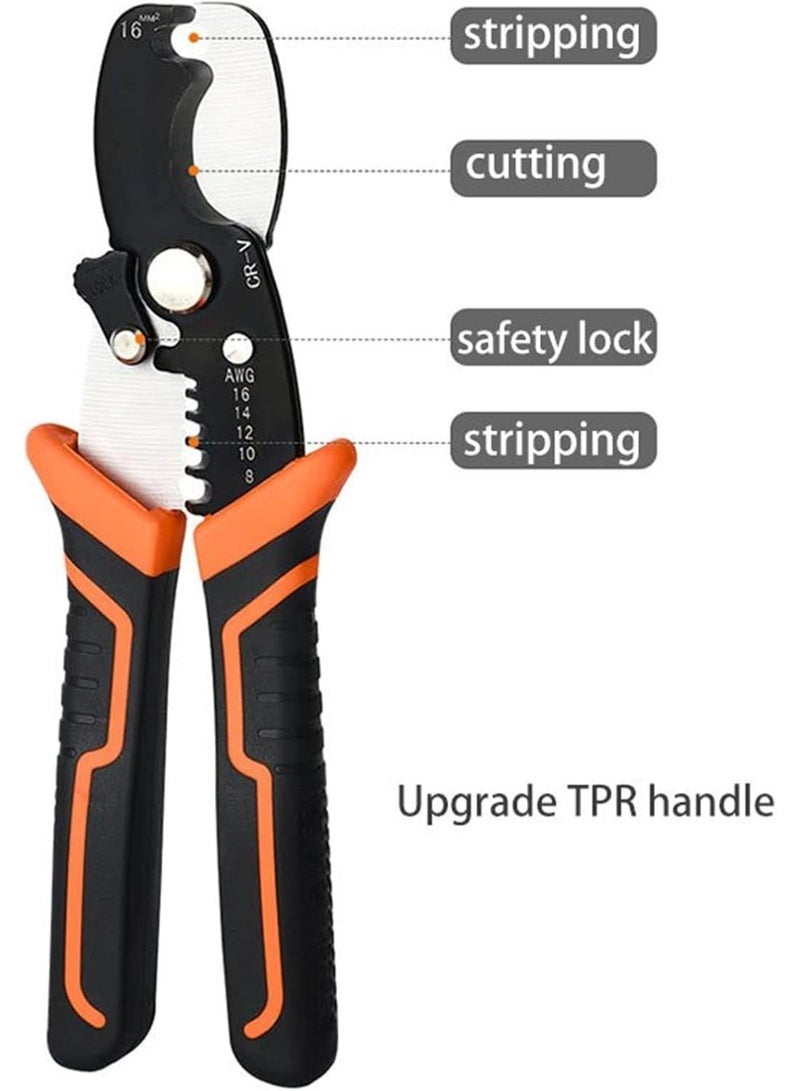 GGOOT Pliers,Crimping Pliers Wire and Cable Cutters 8 Inch Cable Stripper Wire Cutter Hardware Tools Professional Pince Electricien Stripping Plier Alicate Multifuncional  - Image 3