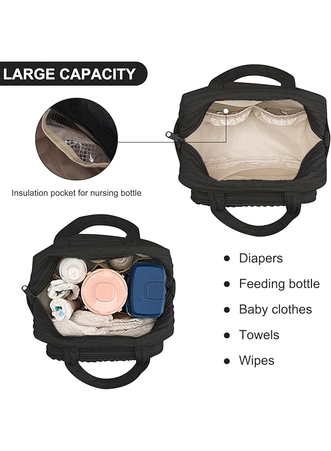 erorex Mommy Bag Baby Diaper Bag Travel Crossbody Tote With Multi Pocket Storage Handbag And Crossbody Bag  - Image 4