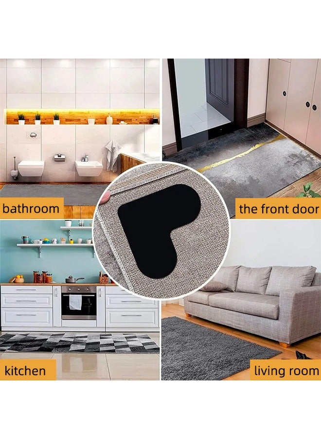 Carpet Non-Slip Stickers Rug Gripper Non-Marking & Removable Washable Rubber Floor Mat Fixed Stickers Strong Adhesive Preventing Carpet From Slipping & Sliding, Black, 10pcs  - Image 5