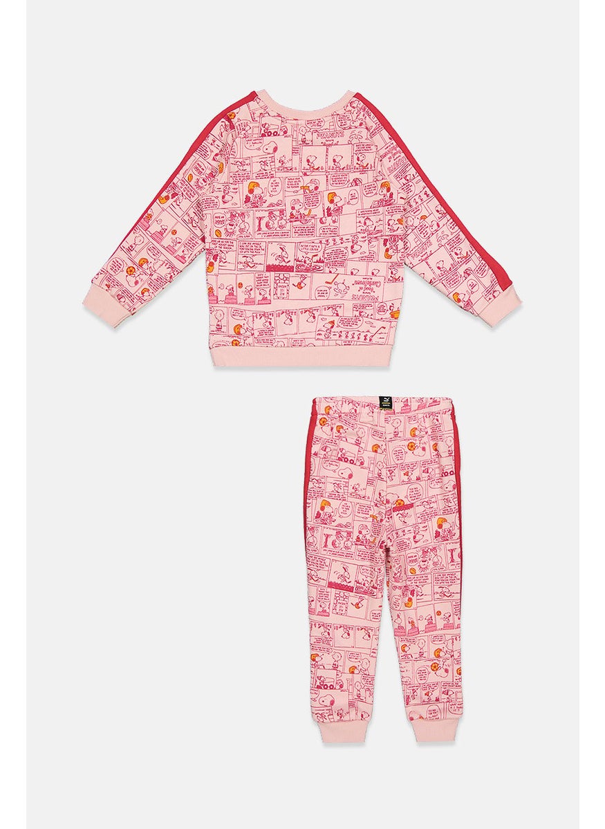 PUMA Toddlers Girl 2 Pieces Printed Top And Bottom Set, Pink and Red Combo  - Image 2