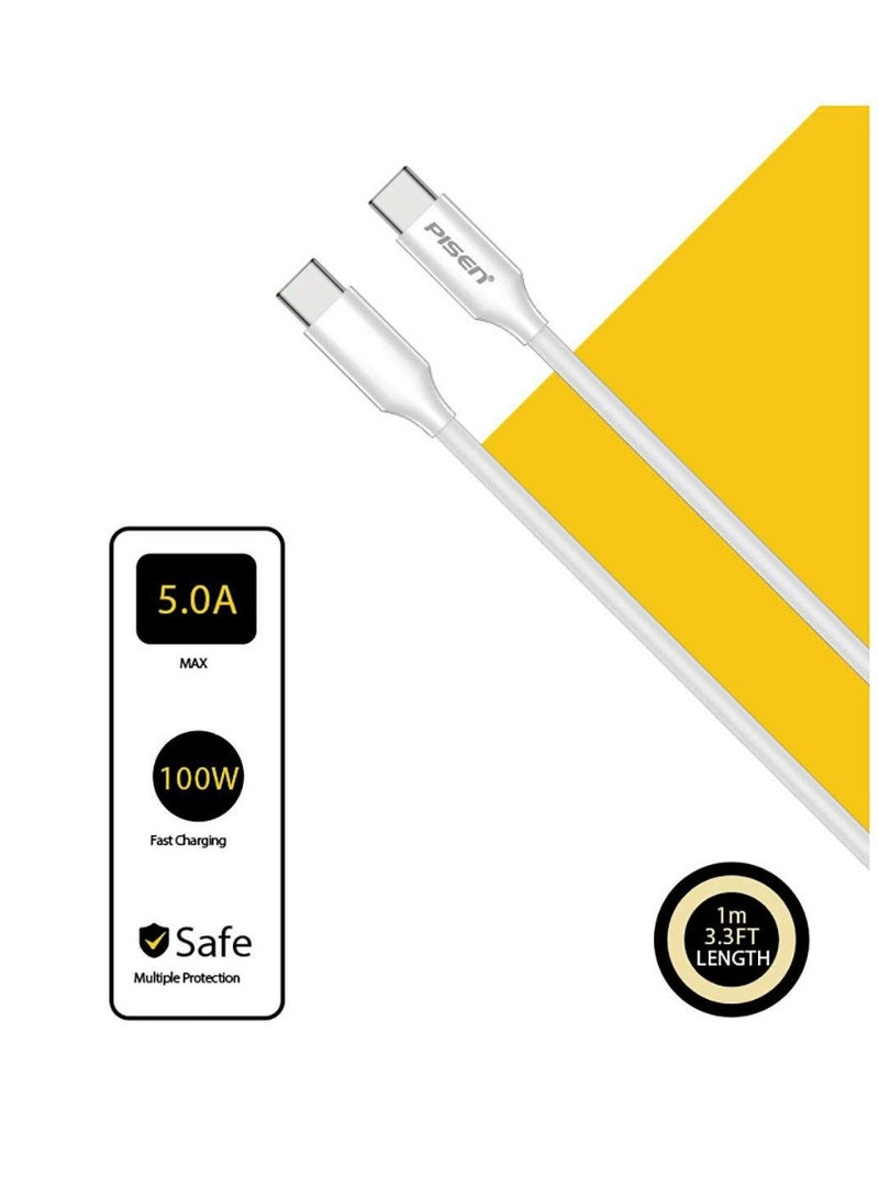 بايزن Pisen USB-C to USB-C PD100W Cable 1M - Image 1