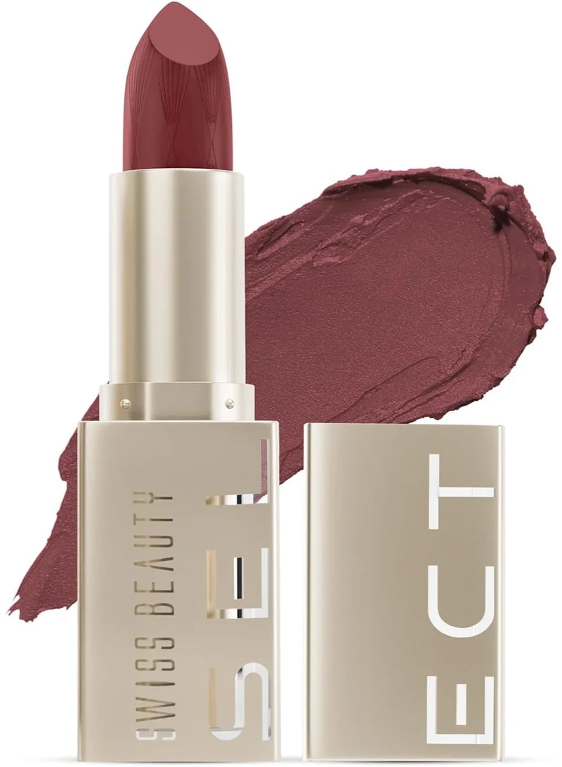 Swiss Beauty Swiss Beauty Select Crème Touch Hydrating Lipstick | With Vitamin E and Tea Tree Oil | High -shine finish | shade Majestic Mauve - 4 gm