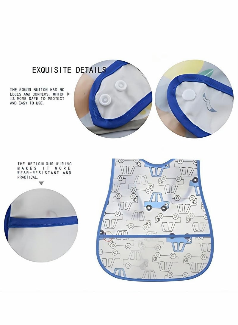 Waterproof Long Sleeve Baby Bibs, 4 Pack Toddler Smocks for Mess-Free Eating, Ideal for 6-36 Months - Image 3