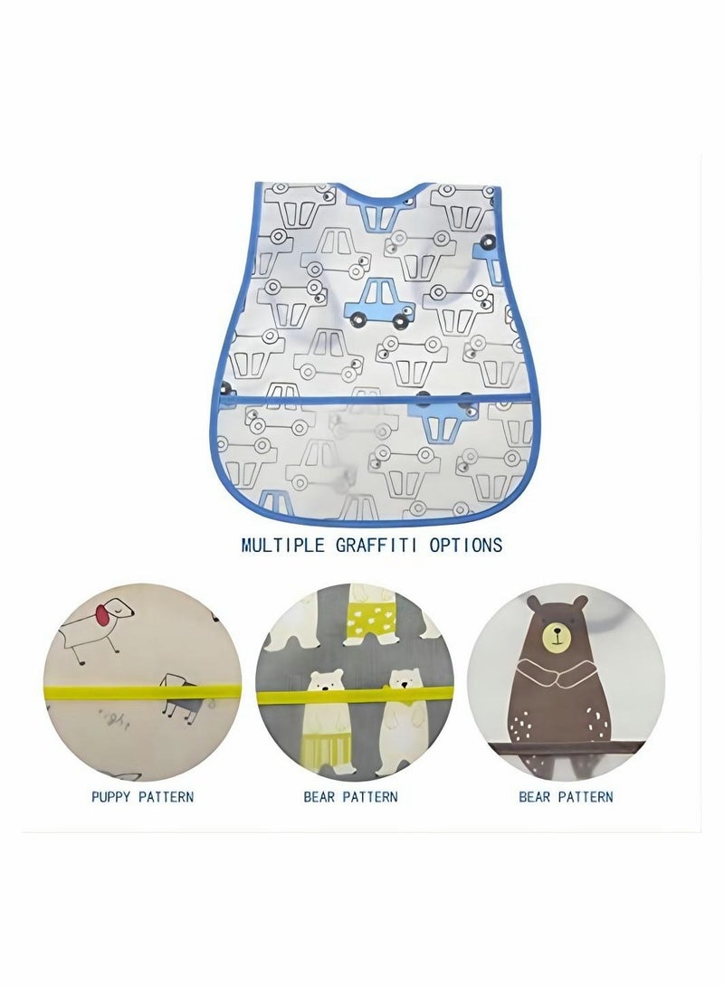 Waterproof Long Sleeve Baby Bibs, 4 Pack Toddler Smocks for Mess-Free Eating, Ideal for 6-36 Months - Image 2