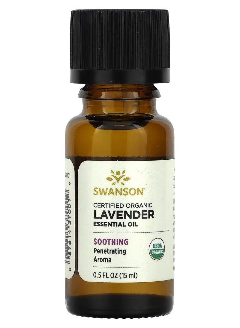 Swanson, Certified Organic Essential Oil, Lavender, 0.5 fl oz (15 ml)