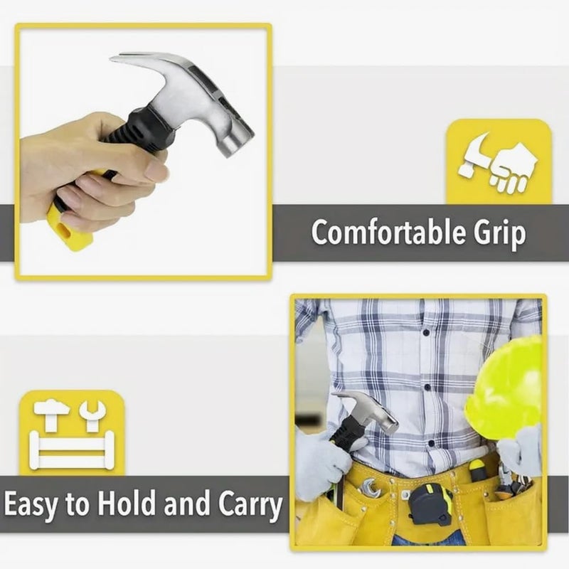 هيكسار مطرقة الخناق من نوع HEXAR®، وزنها 290 جرام، مطرقة صغيرة مثالية للتخييم، مطرقة هندسية، مصنوعة من سبيكة فولاذية مقاومة للصدأ، مع مقبض غير لاصق، سهلة الحمل للاستخدام في مشاريع الهواة (DIY). - Image 4