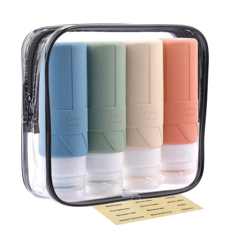 FADVAN Travel Bottles for Toiletries 33oz Tsa Approved Travel Size Containers BPA Free Leak Proof Toiletry Bottles Refillable Easy to Squeeze and Clean Morandi