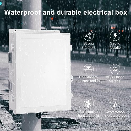 Namunanee Outdoor Electrical Junction Box, ABS Water Resistant Enclosure with Internal Mounting Panel & Hinged Cover (18.1" H* 12.6" L* 6.3" W) - Image 2