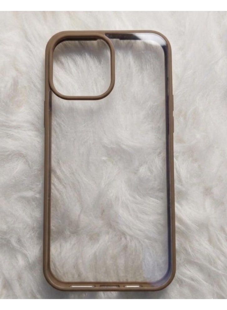 سبايجن جراب سيليكون من Spigen بإطار بني لهاتف  iPhone 15 Pro Max - Image 1