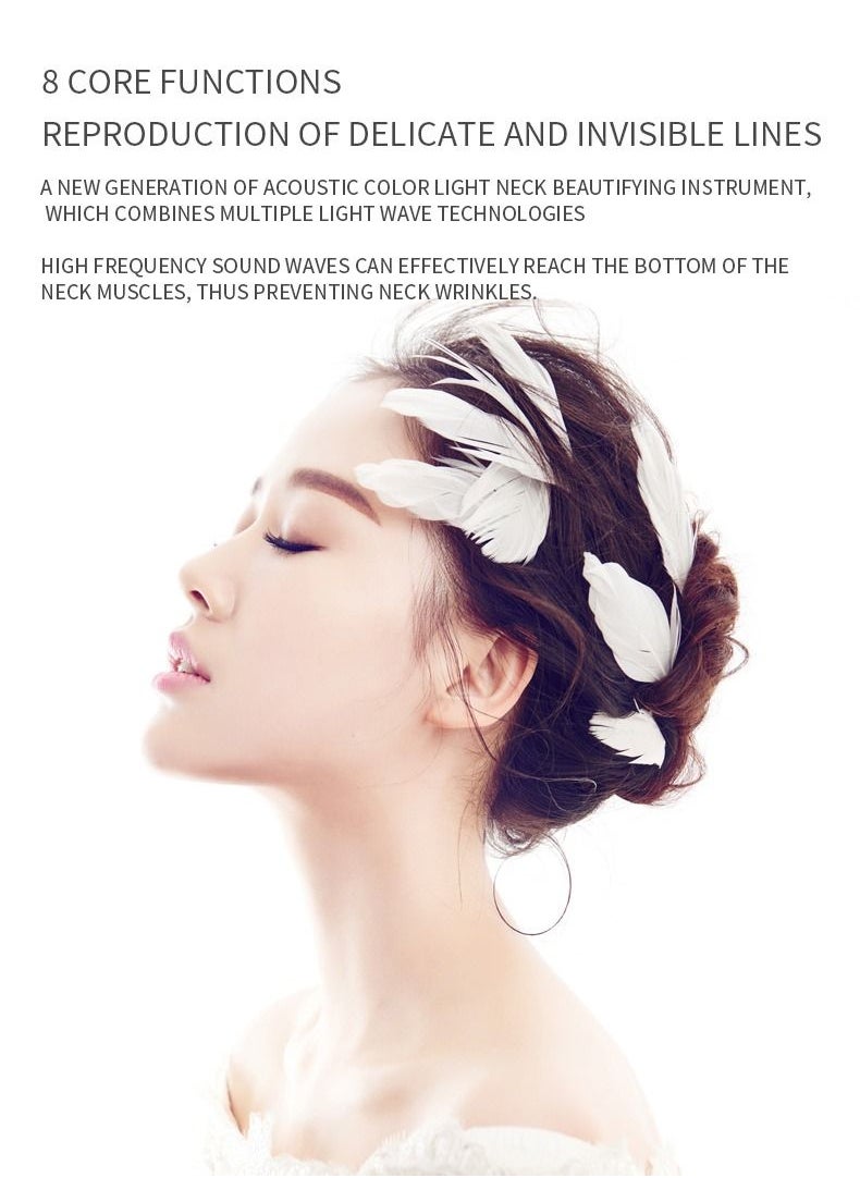 DUNISO - Firming Wrinkle Device for Neck Face,with 3 Color Modes, Double Chin Reducer Vibration Massager 42℃ Heat Vibration For Wrinkles Appearance and Skin Care, Tightening, Smooth - Image 1