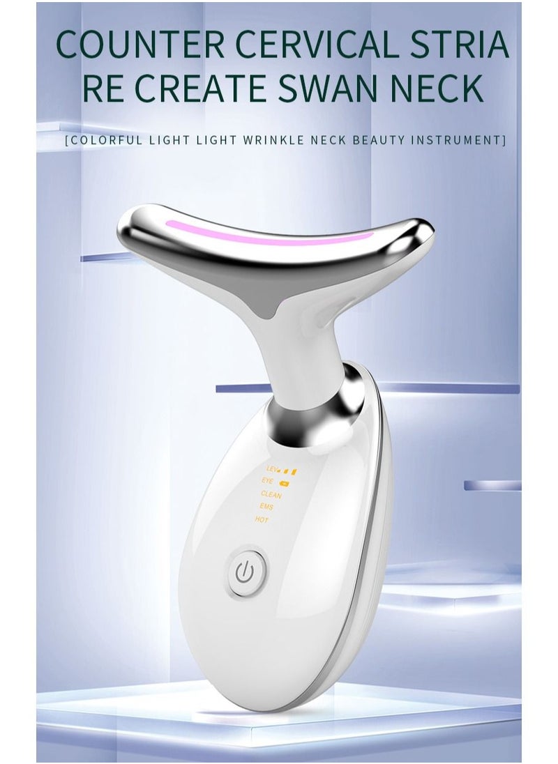 DUNISO - Firming Wrinkle Device for Neck Face,with 3 Color Modes, Double Chin Reducer Vibration Massager 42℃ Heat Vibration For Wrinkles Appearance and Skin Care, Tightening, Smooth - Image 1