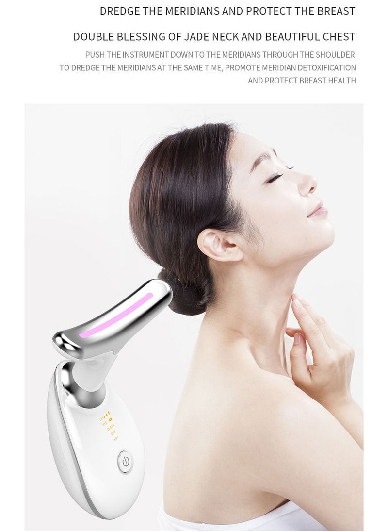 DUNISO - Firming Wrinkle Device for Neck Face,with 3 Color Modes, Double Chin Reducer Vibration Massager 42℃ Heat Vibration For Wrinkles Appearance and Skin Care, Tightening, Smooth - Image 1