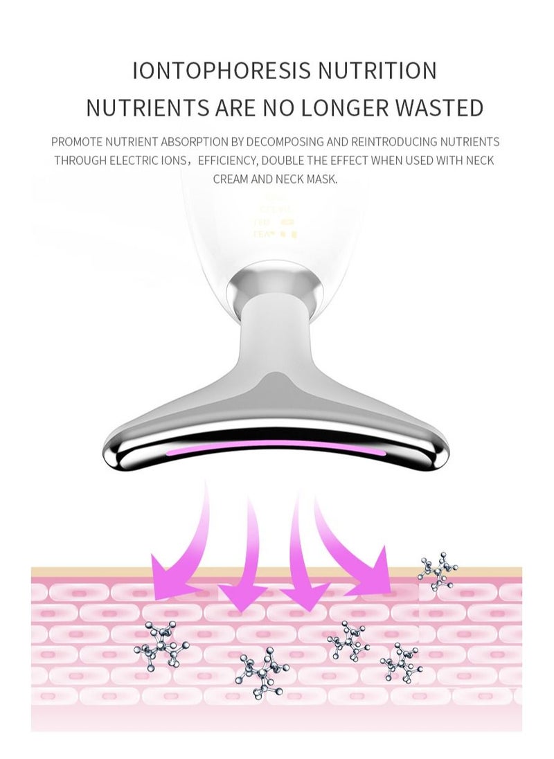 DUNISO - Firming Wrinkle Device for Neck Face,with 3 Color Modes, Double Chin Reducer Vibration Massager 42℃ Heat Vibration For Wrinkles Appearance and Skin Care, Tightening, Smooth - Image 1