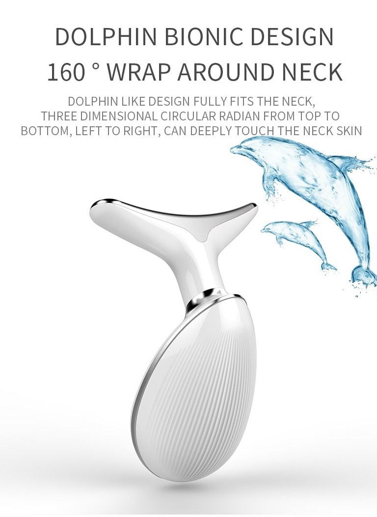 DUNISO - Firming Wrinkle Device for Neck Face,with 3 Color Modes, Double Chin Reducer Vibration Massager 42℃ Heat Vibration For Wrinkles Appearance and Skin Care, Tightening, Smooth - Image 1