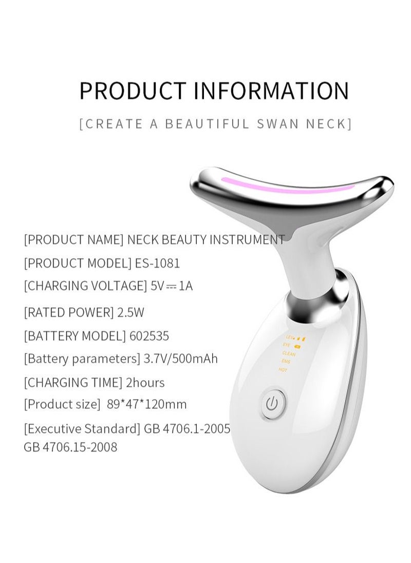 DUNISO - Firming Wrinkle Device for Neck Face,with 3 Color Modes, Double Chin Reducer Vibration Massager 42℃ Heat Vibration For Wrinkles Appearance and Skin Care, Tightening, Smooth - Image 1