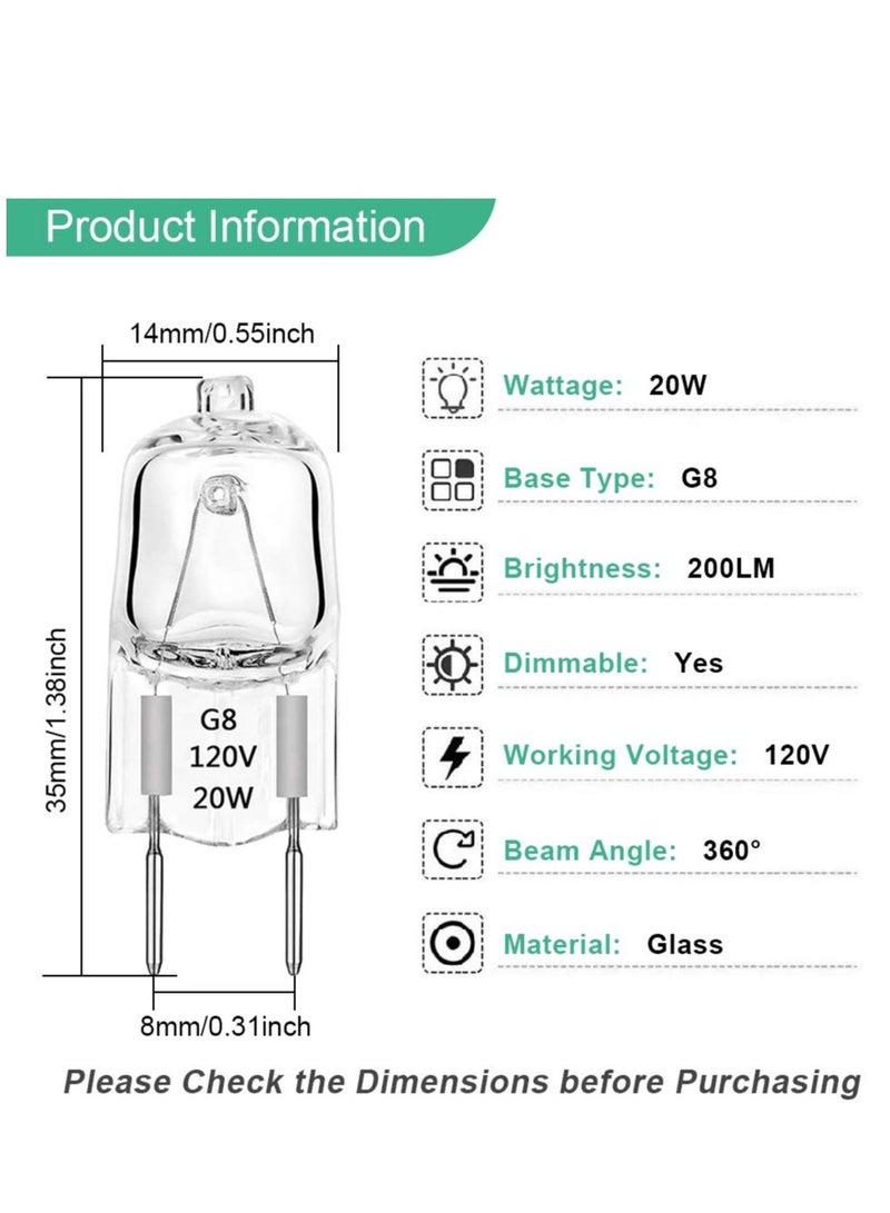 Zikra 12 Pack G8 Halogen Light Bulbs JCD Type Under Cabinet Puck Lamp Undercabinet Microwave Oven Stove Top Kitchen - Image 3
