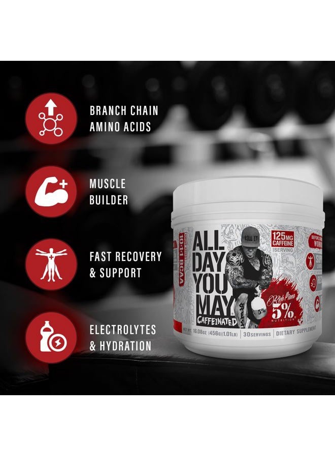 5% Nutrition Rich Piana AllDayYouMay Caffeinated BCAA Energy Powder | Premium Pre Workout Amino Energy & Electrolytes | Hydration, Endurance & Recovery | 16.3 oz, 30 Servings (Southern Sweet Tea) - Image 3