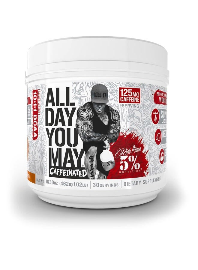 5% Nutrition Rich Piana AllDayYouMay Caffeinated BCAA Energy Powder | Premium Pre Workout Amino Energy & Electrolytes | Hydration, Endurance & Recovery | 16.3 oz, 30 Servings (Southern Sweet Tea) - Image 5