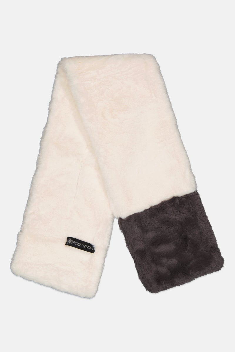 Body Glove Women Two-Tone Faux Fur Scarves 110 x 22 cm, Ivory  - Image 1