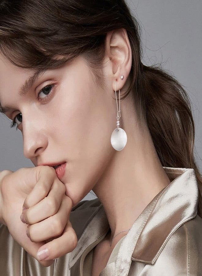 ليلي آند وايت أقراط متدلية دائرية من الفضة المحروقة من LILIE&WHITE للنساء، أقراط هندسية، أقراط عصرية، مجوهرات أزياء للنساء، أقراط بوهيمية - Image 3