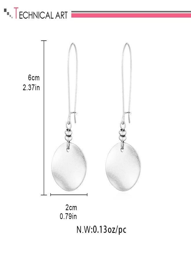 ليلي آند وايت أقراط متدلية دائرية من الفضة المحروقة من LILIE&WHITE للنساء، أقراط هندسية، أقراط عصرية، مجوهرات أزياء للنساء، أقراط بوهيمية - Image 5