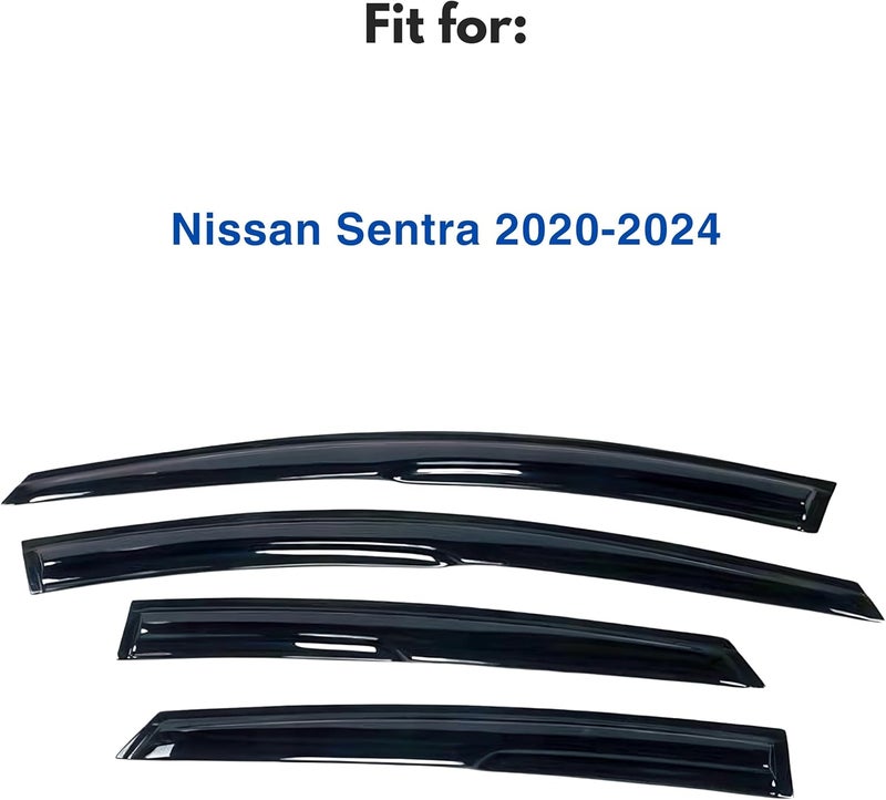 Immortal Group IG Window Visor for Nissan Sentra 2020-2024 - 4PC Rain Guard Tape-On Deflector - Image 2