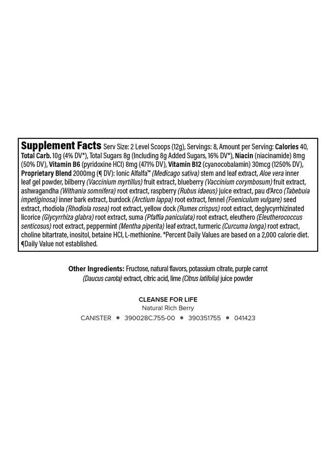 Isagenix Cleanse for Life - Powder Supplement for Cleanse Drink with No Laxatives or Diuretics - Support Metabolism with Vitamin B12 & Niacin - Natural Rich Berry -3.4 Oz (16 Servings) - Image 2