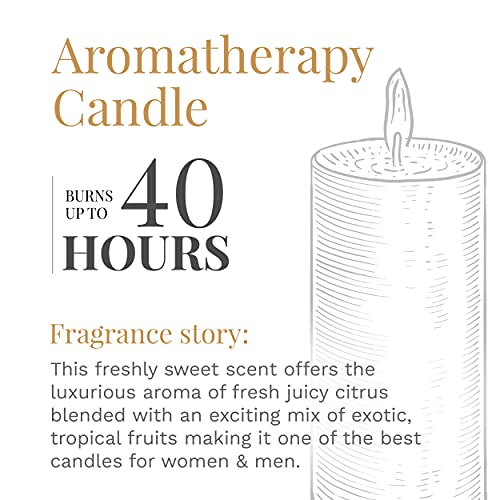 Candle-lite Scented Candles, Tropical Fruit Medley Fragrance, One 10 oz. Three Wick Aromatherapy Candle with 20-40 Hours of Burn Time, Yellow Color - Image 4