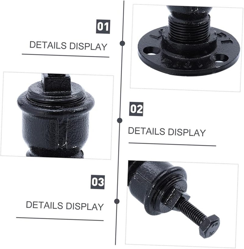 Heavy Duty Iron Handrail Bracket 2 Pack Industrial Railing Support For Indoor Outdoor Staircases - Image 4