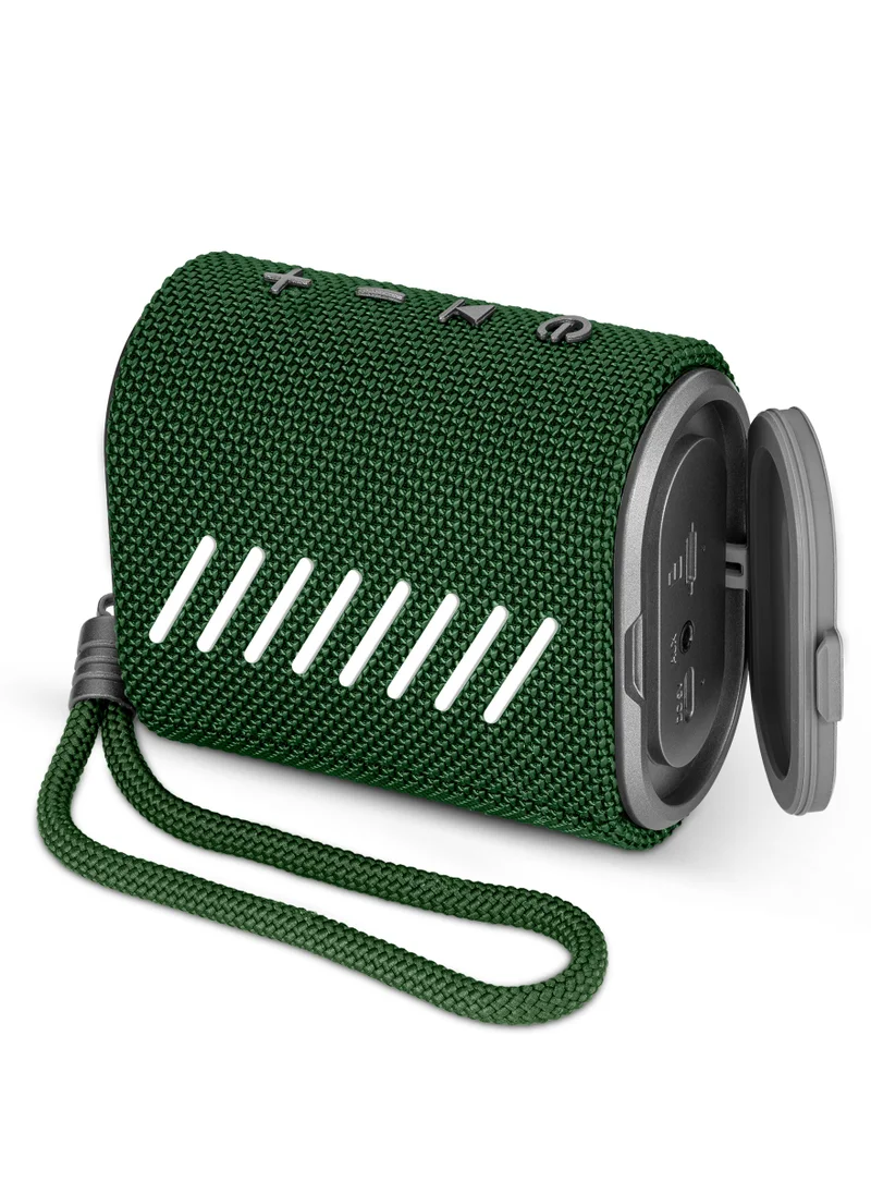 بوليس Foss 1 True Wireless Stereo Speaker with 45mm Driver, Type-C Charging, Bluetooth 5.3, 1800 mAh, Green - IPX6