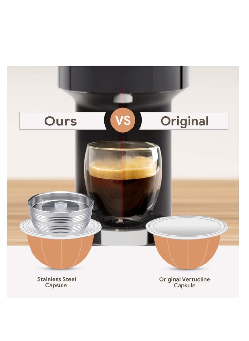 Reusable Coffee Pods Holder for Vertuo Next, Stainless Steel Refillable Filters, Only Compatible with Nespresso VERTUO NEXT 8OZ - 3.0 Generation