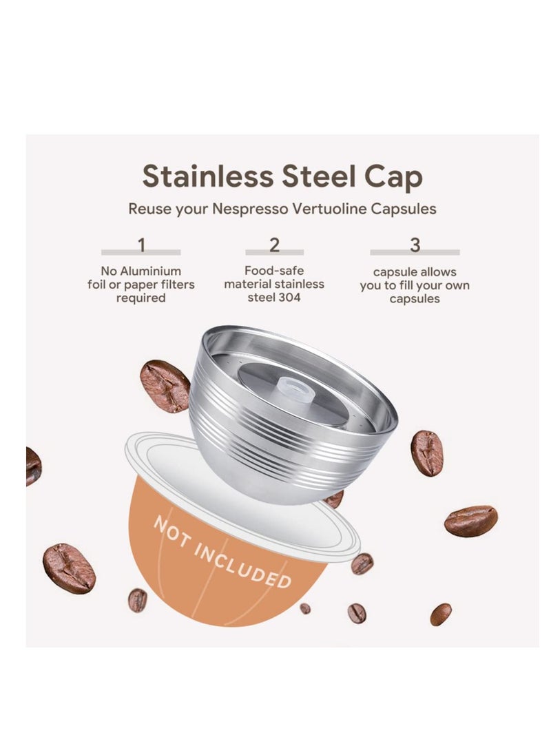 Reusable Coffee Pods Holder for Vertuo Next, Stainless Steel Refillable Filters, Only Compatible with Nespresso VERTUO NEXT 8OZ - 3.0 Generation