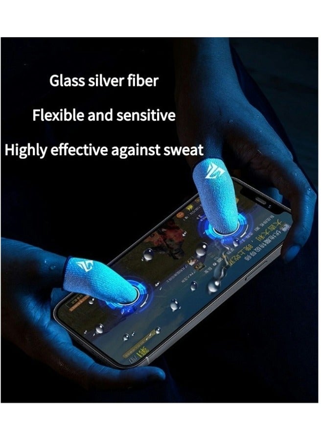4 Piece Gaming Finger Sleeve Gloves - Gaming Finger Sleeve 0.3mm Fiber Seamless Thumbtip Sleeve for Mobile Gaming Sweat Resistant for PUBG/Cod/LOL/ROS Gaming Finger Sleeve (with Box)  - Image 2
