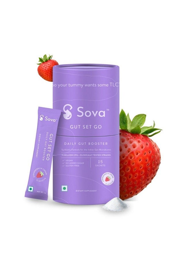 سوفا البروبيوتيك لصحة الأمعاء من أجل توازن ميكروبيوم الأمعاء وتحسين المناعة والهضم وامتصاص العناصر الغذائية | بدون إضافة سكر | 15 مليار وحدة تشكيل مستعمرة | 15 كيسًا نباتيًا للرجال والنساء | مجموعة الأمعاء - Image 1
