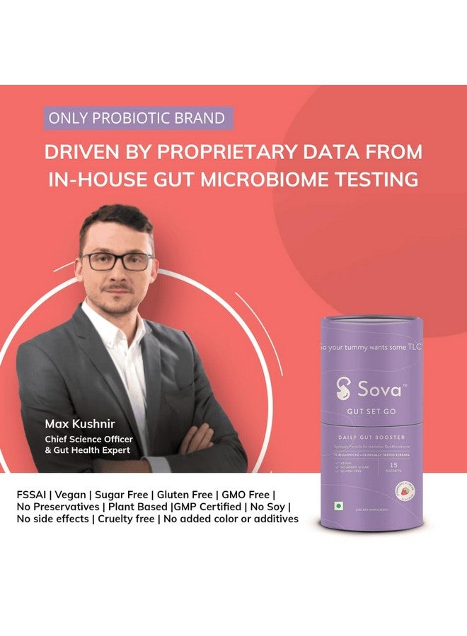 سوفا البروبيوتيك لصحة الأمعاء من أجل توازن ميكروبيوم الأمعاء وتحسين المناعة والهضم وامتصاص العناصر الغذائية | بدون إضافة سكر | 15 مليار وحدة تشكيل مستعمرة | 15 كيسًا نباتيًا للرجال والنساء | مجموعة الأمعاء - Image 4