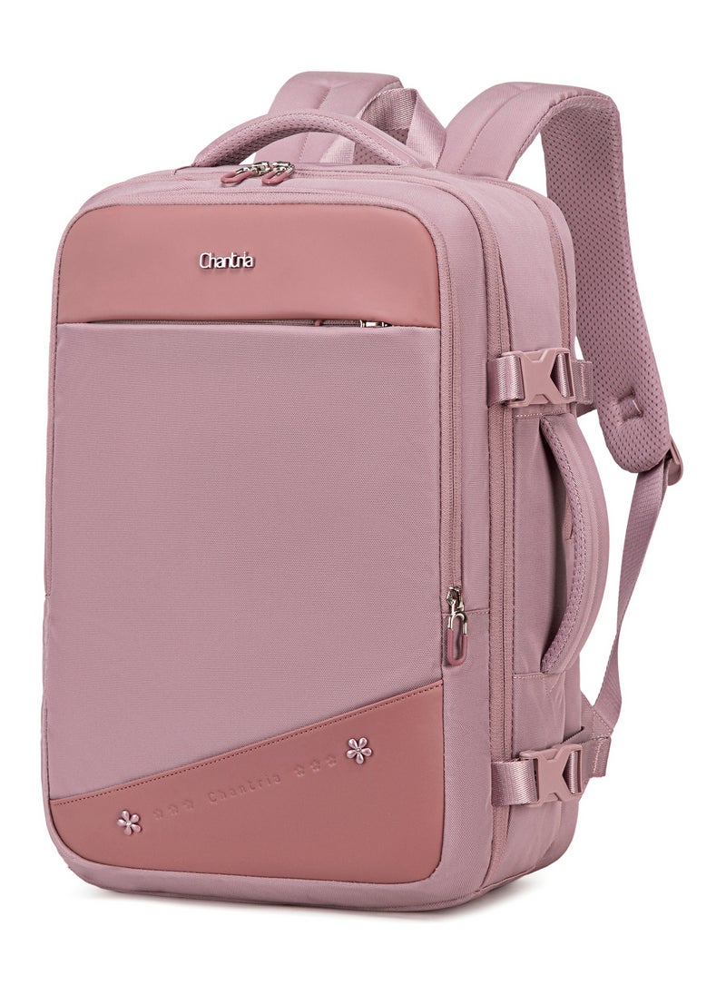 Chantria Premium Lightweight Laptop backpack for Women Water Resistant Multifunctional Anti-Theft Daypack with 180° Opening and Built in USB Port, CB00641-Pale Mauve  - Image 1