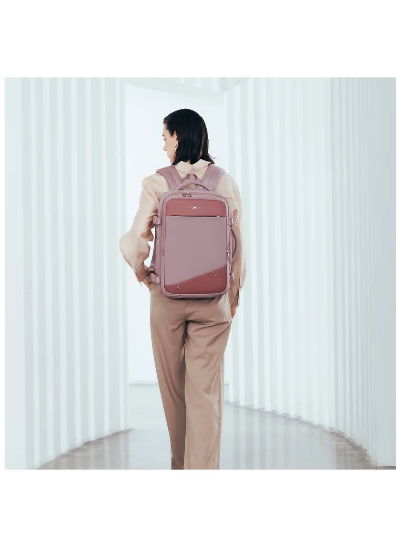 Chantria Pale Mauve Premium Lightweight Laptop backpack for Women Water Resistant Multifunctional Anti-Theft Daypack with 180° Opening and Built in USB Port, CB00641-Pale Mauve for Women | Best Price UAE