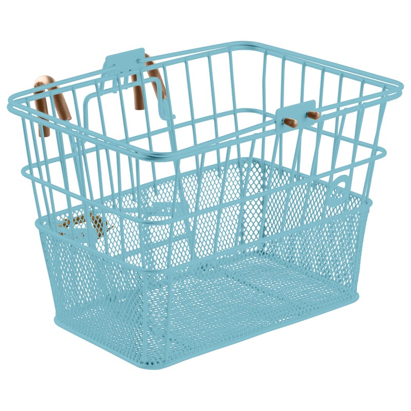 Retrospec Apollo Detachable Front Bike Basket Steel Half-Mesh with Integrated Detachable Hooks and Built-in Handle, Easy Assembly and Portability for Bicycles - Image 1