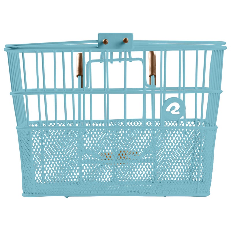 Retrospec Apollo Detachable Front Bike Basket Steel Half-Mesh with Integrated Detachable Hooks and Built-in Handle, Easy Assembly and Portability for Bicycles - Image 3