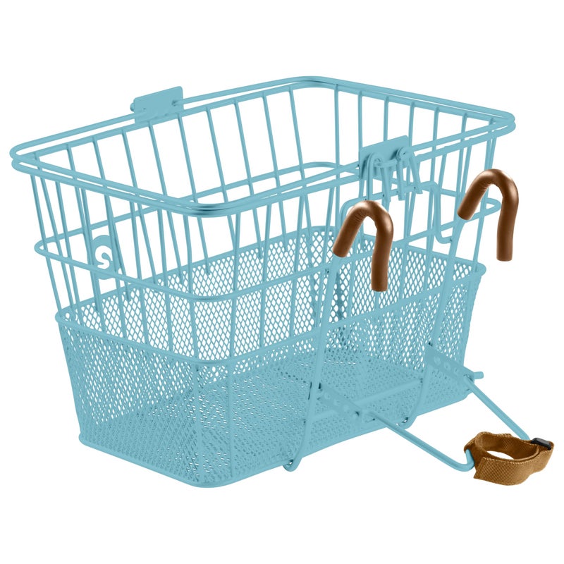 Retrospec Apollo Detachable Front Bike Basket Steel Half-Mesh with Integrated Detachable Hooks and Built-in Handle, Easy Assembly and Portability for Bicycles - Image 2
