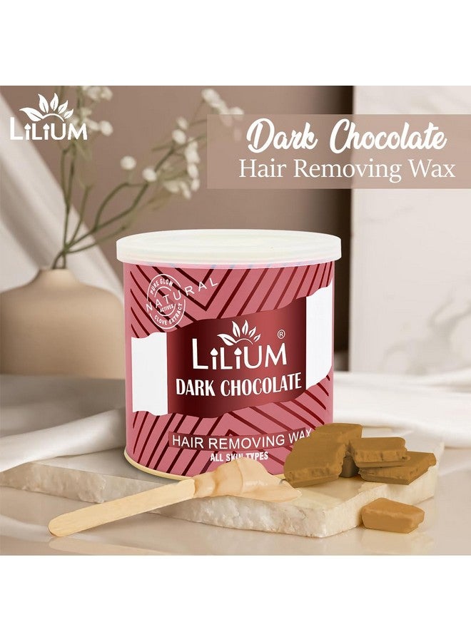LILIUM Dark Chocolate Hair Removing Wax 600Gm | For Legs, Arms, Underarms, Bikini Line & Full Body | Removes Dead Skin, Brightens & Moisturizes Skin | Easy & Quick Hair Removal At Home | Men & Women - Image 2