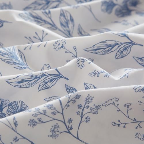 LifeTB Vintage Flower Comforter Set King Blue Floral Bedding Comforter Cottagecore Flower Botanical Comforter Set Fluffy Soft Coquette Bedding King Size Lightweight Boho Floral Comforter with 2 Pillowcases - Image 5