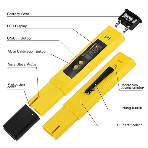 Ruolan PH Meter for Water Hydroponics Digital PH Tester Pen 0.01 High Accuracy Pocket Size with 0-14 PH Measurement Range for Household Drinking, Pool and Aquarium - Image 2