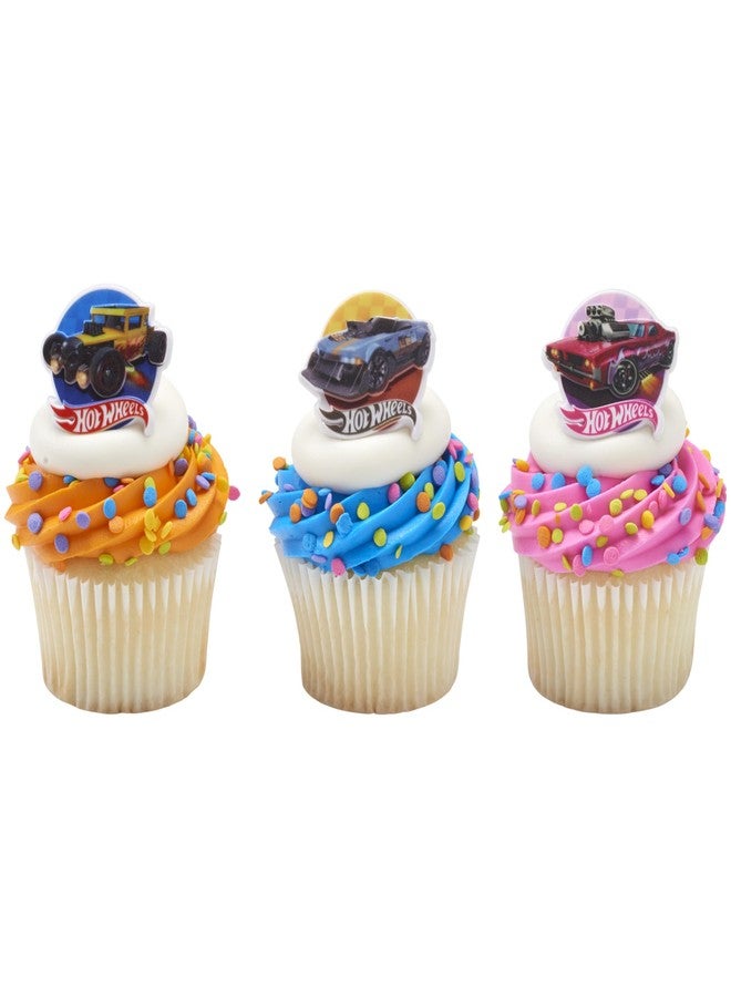 ديكوباك حلقات هوت ويلز™ | ٢٤ قطعة تزيين كب كيك بحركات بهلوانية رائعة | زينة كيك سيارات هوت ويلز من ديكوباك، متعددة الألوان، آمنة للاستخدام مع الطعام وجاهزة للاستخدام - عبوة من ٢٤ قطعة - Image 5