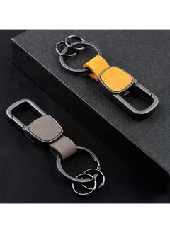 Goolsky Men Women Genuine Leather Car Key Chain Frosted Key Ring Waist Hanging Key Holder Business Key Chains Fashion 2 Rings  - Image 5