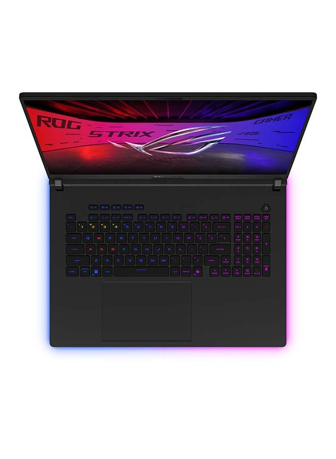 أسوس جهاز ROG Strix SCAR بشاشة 18 بوصة بدقة 2.5K WQXGA (2560x1600) ومعدل تحديث 240 هرتز، معالج Intel Core Ultra 9-275HX، ذاكرة وصول عشوائي 32 جيجابايت DDR5، قرص صلب SSD بسعة 1 تيرابايت، بطاقة رسومات Nvidia GeForce RTX 5080 بسعة 16 جيجابايت، نظام تشغيل Windows 11، حقيبة ROG Strix مجانية، لوحة مفاتيح بإضاءة RGB لكل مفتاح، متوفرة باللغتين الإنجليزية والعربية، باللون الأسود. الإنجليزية/العربية - Image 4