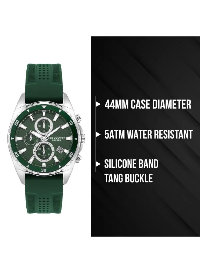 Lee Cooper Green Men's Silicone Multi Function Watch LC07527.377 - 44 mm for Men | Best Price UAE