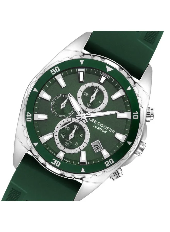Lee Cooper Green Men's Silicone Multi Function Watch LC07527.377 - 44 mm for Men | Best Price UAE