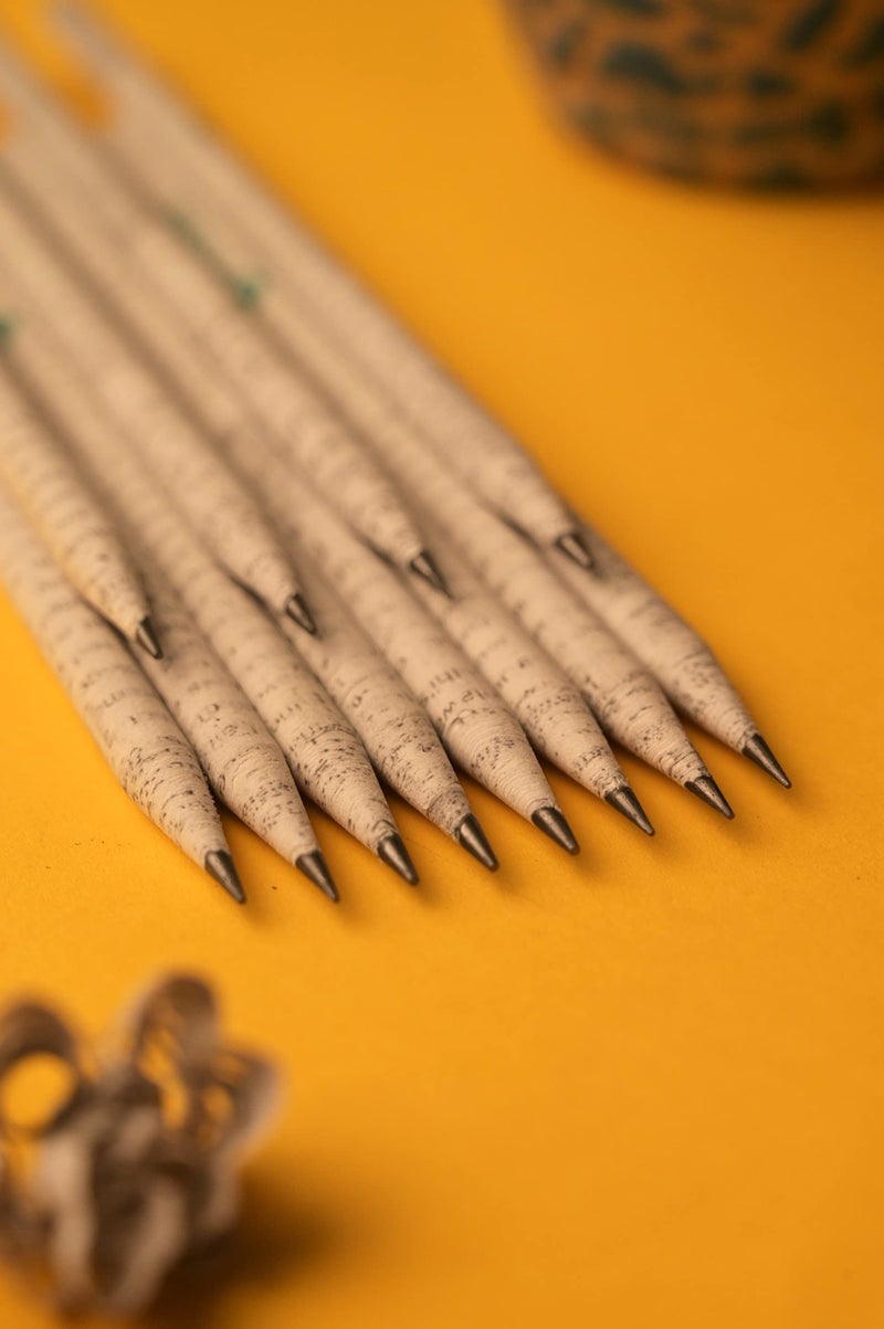 Prithwe Ecofriendly Recycled Newspaper Pencils -Black - Image 4
