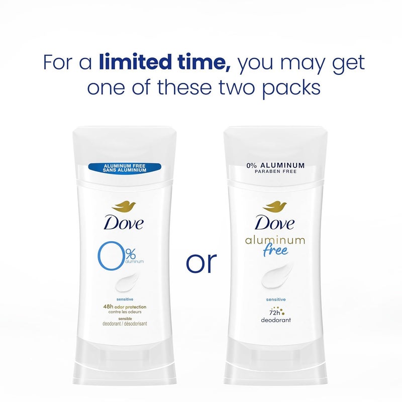 Dove Aluminum Free Deodorant for Women 3 Count Sensitive 72 hour odor protection 2.6 oz - Image 3